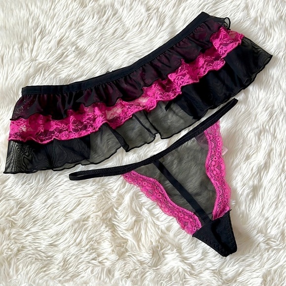 Lingerie Skirt and Thong Set - Picture 1 of 5
